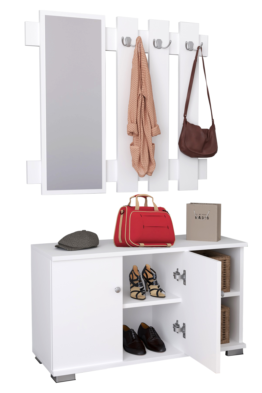 Garderoben-Set GADOS XL - weiß - 90 cm