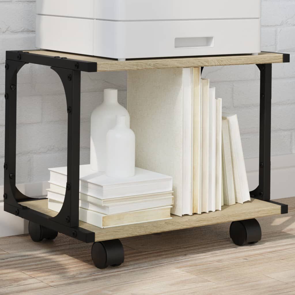 vidaXL Printerstandaard met 2 lagen Sonoma eikenhout 41x28x33,5 cm
