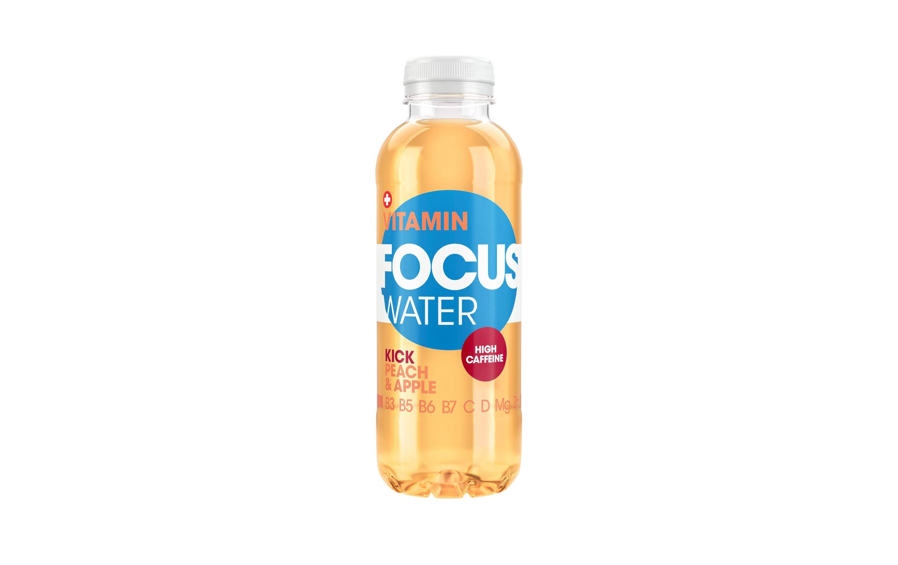 Kick Pfirsich & Apfel 12 x 0.5 lSchweizer Vitaminwasser mit hohem Koffeingehalt