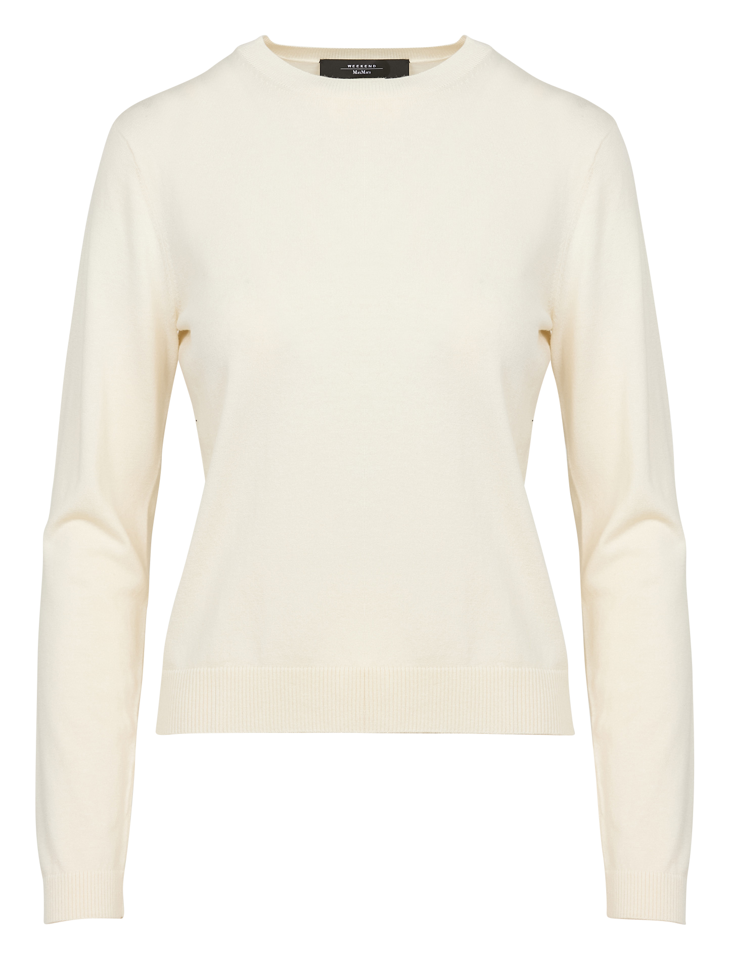 SICILIA - Pull droit col rond en soie mélangée | Blanc