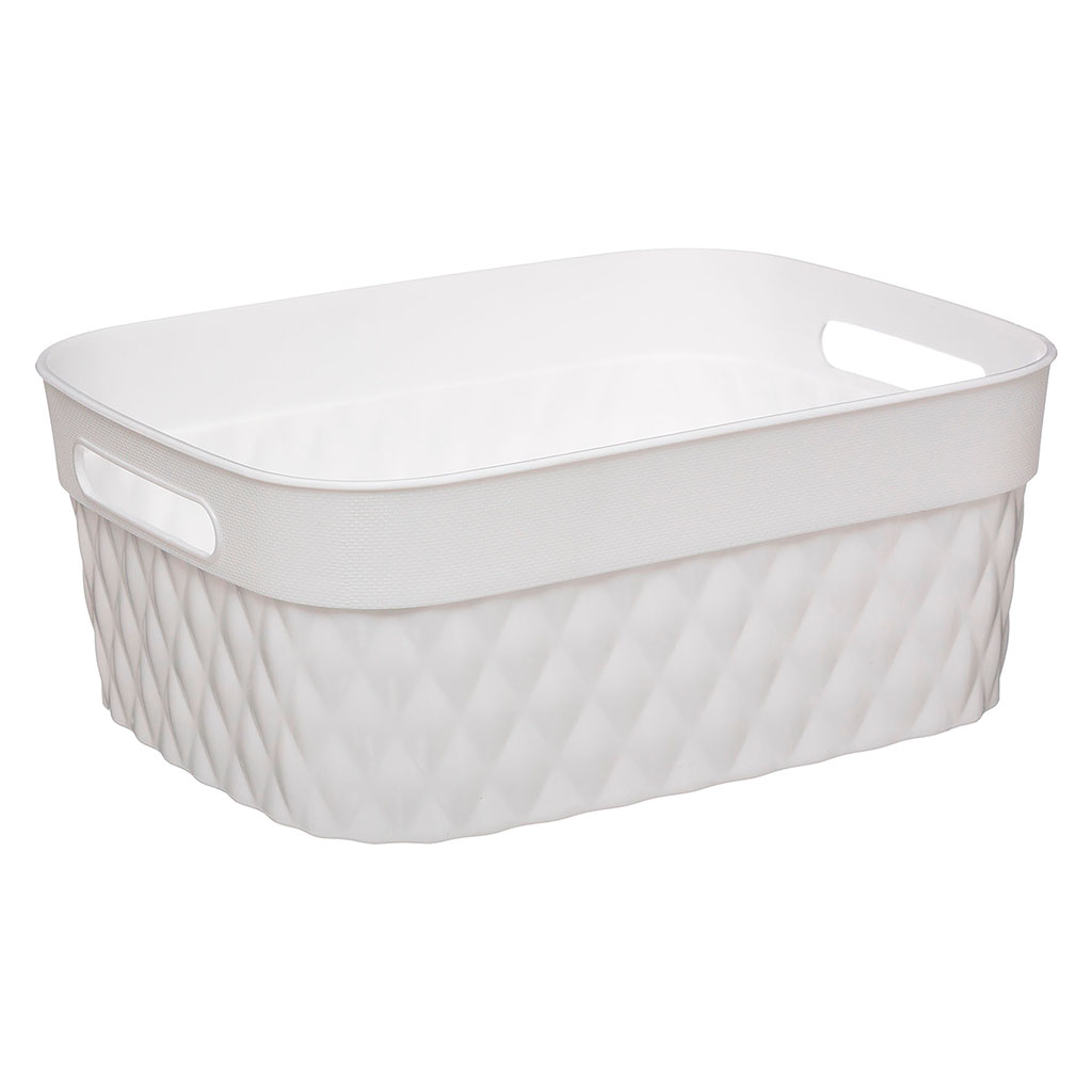 Panier rectangle plastique blanc 8.5L
