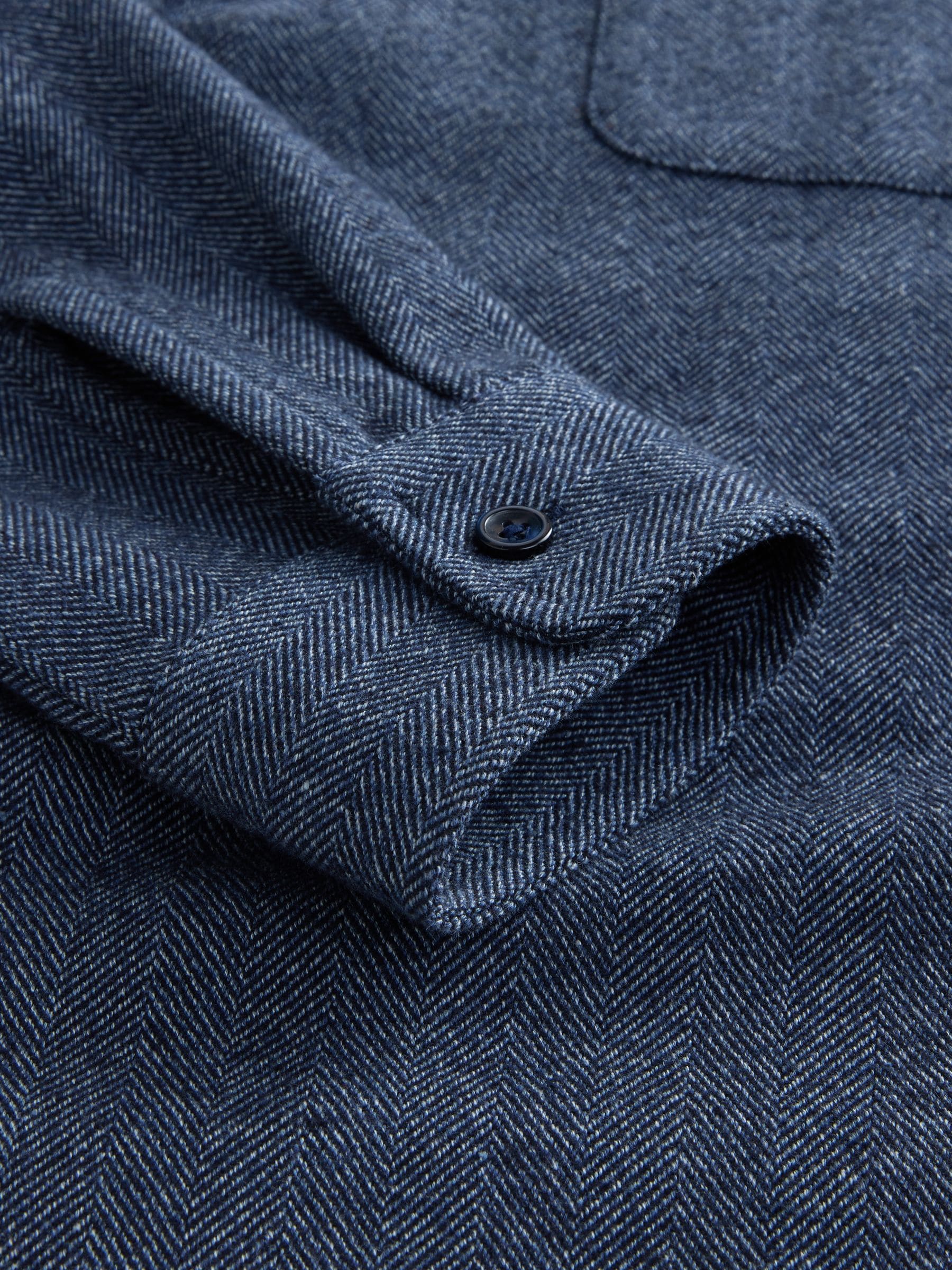 Blauw - Herringbone Shacket Overshirt