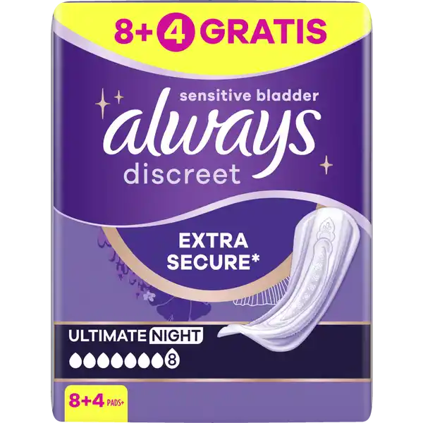 Discreet Inkontinenz Ultimate Nacht 8+4