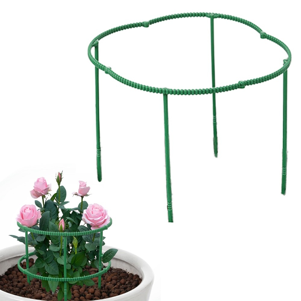 (Ø25x24cm) Runde Pflanzenstütze Garten Rankhilfe Staudenhalter - Grün