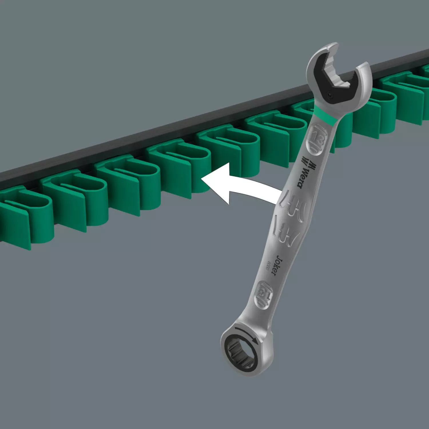 Wera 05020014001 12-delig 9630 Magneetstrip 6000 Joker 1 steek-ringratelsleutelset
