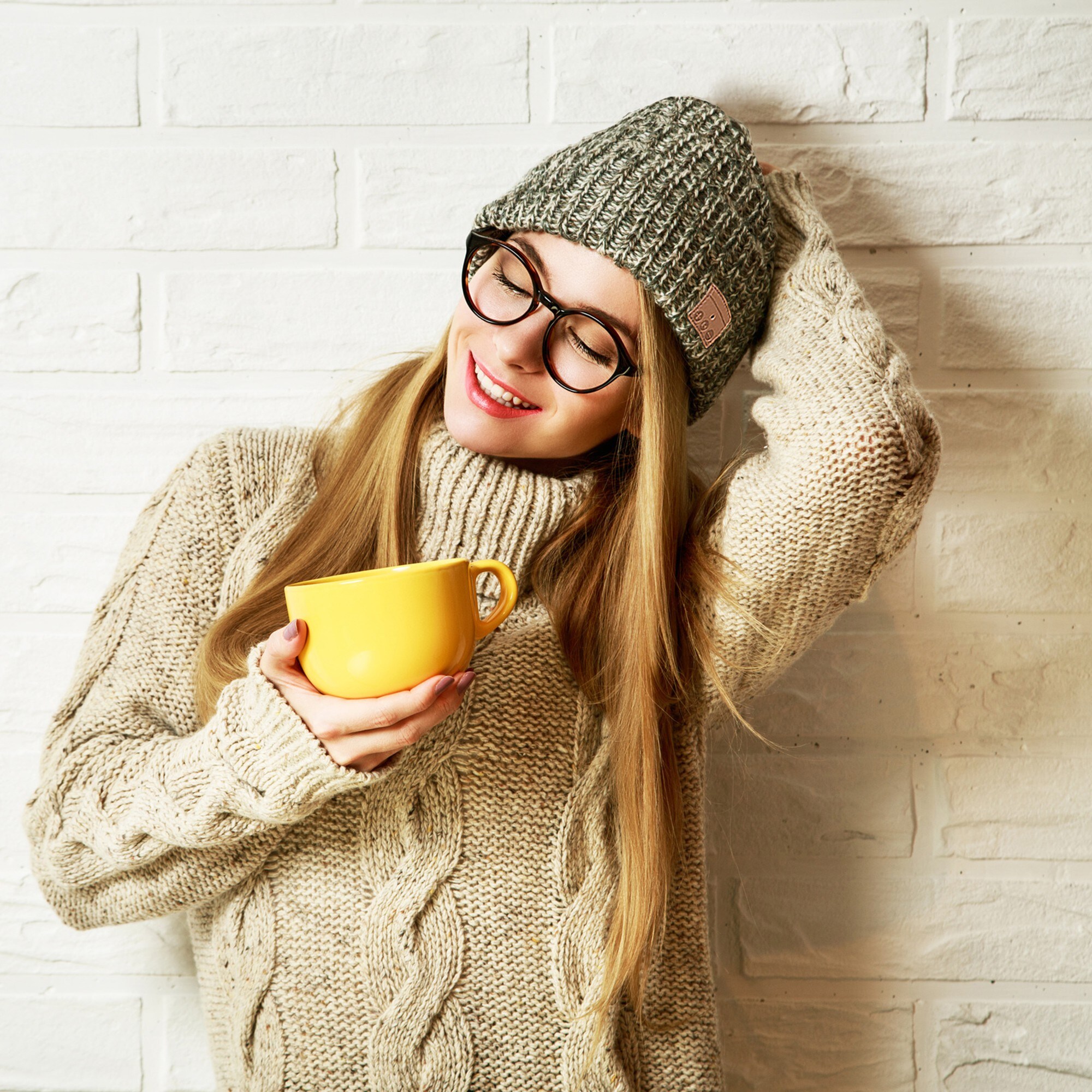 Sharon Beanie mit Bluetooth Kopfhörer, grau