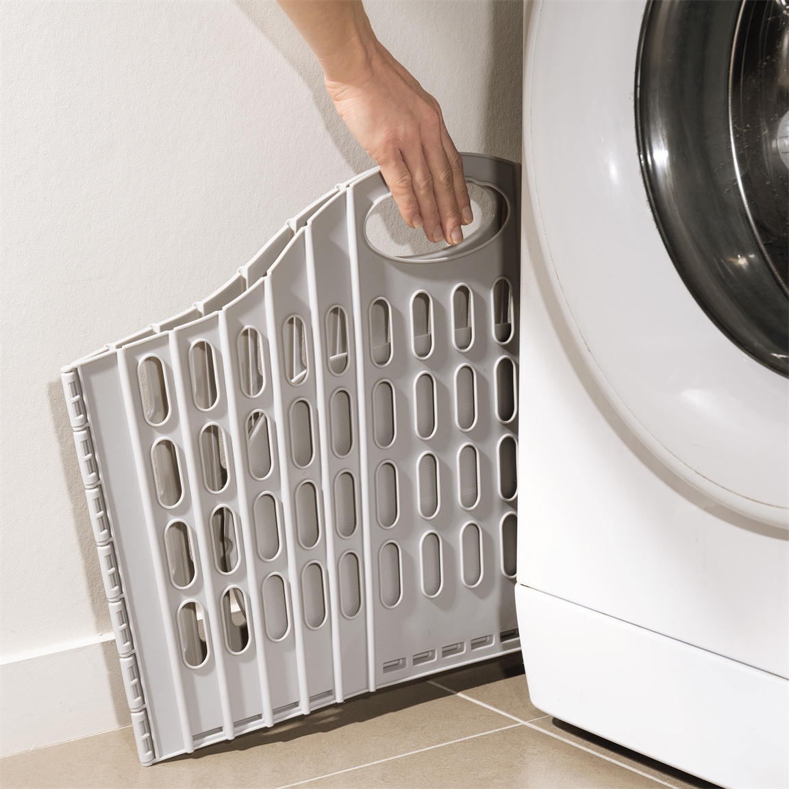 Panier à linge pliable gris