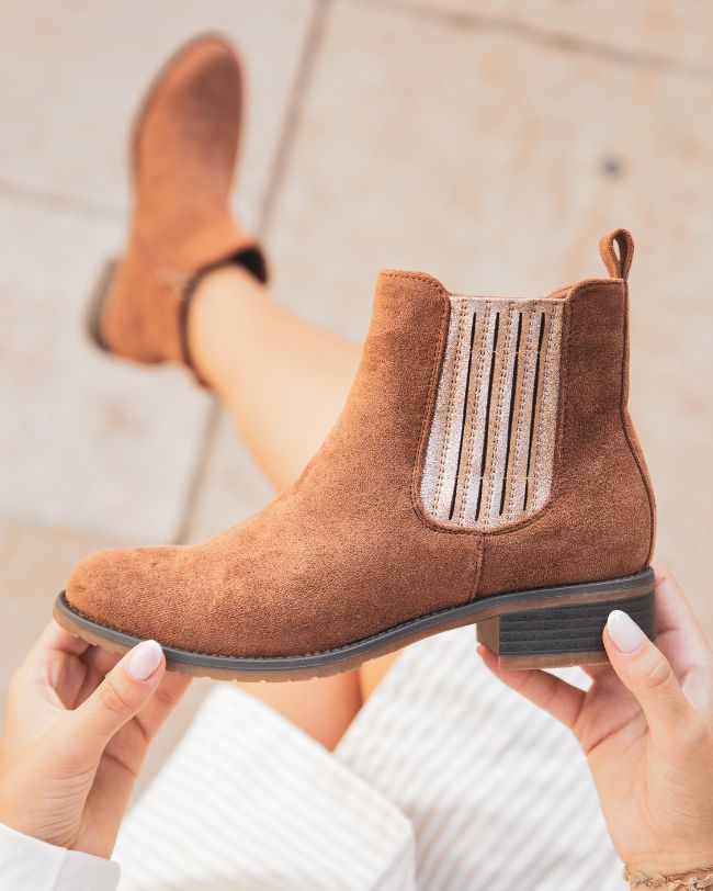 Bottines femme camel chelsea - Blondie