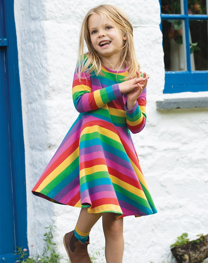 Skater-Kleid SOFIA  RAINBOW STRIPE in bunt