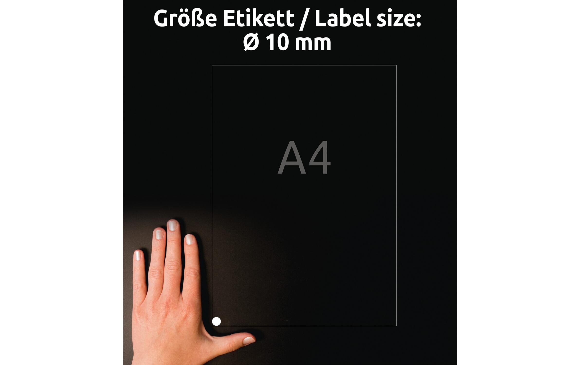 Runde Etiketten L6019REV Ø 10 mmRunde Etiketten für Drucker, Ø 10 mm, weiss