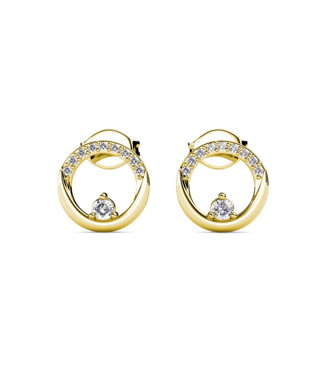 Boucles d'oreilles Clarine - Or Rosé et Cristal