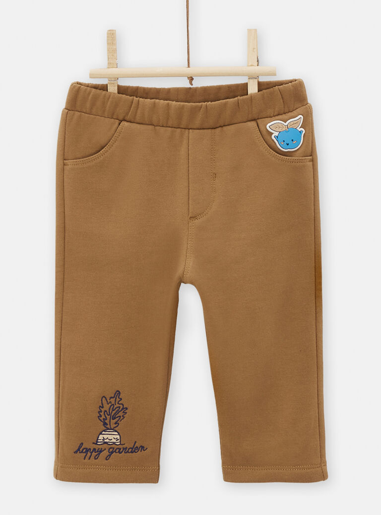 Pantalon caramel avec broderie pour bébé garçon