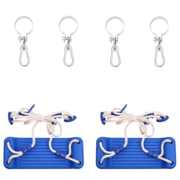vidaXL Assentos de baloiço com cordas 2 pcs azul 38x16 cm