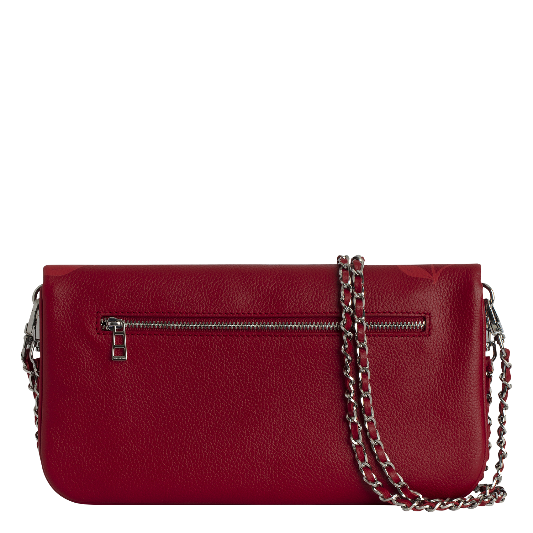 ROCK - Pochette en cuir grainé à motifs cerises | Rouge