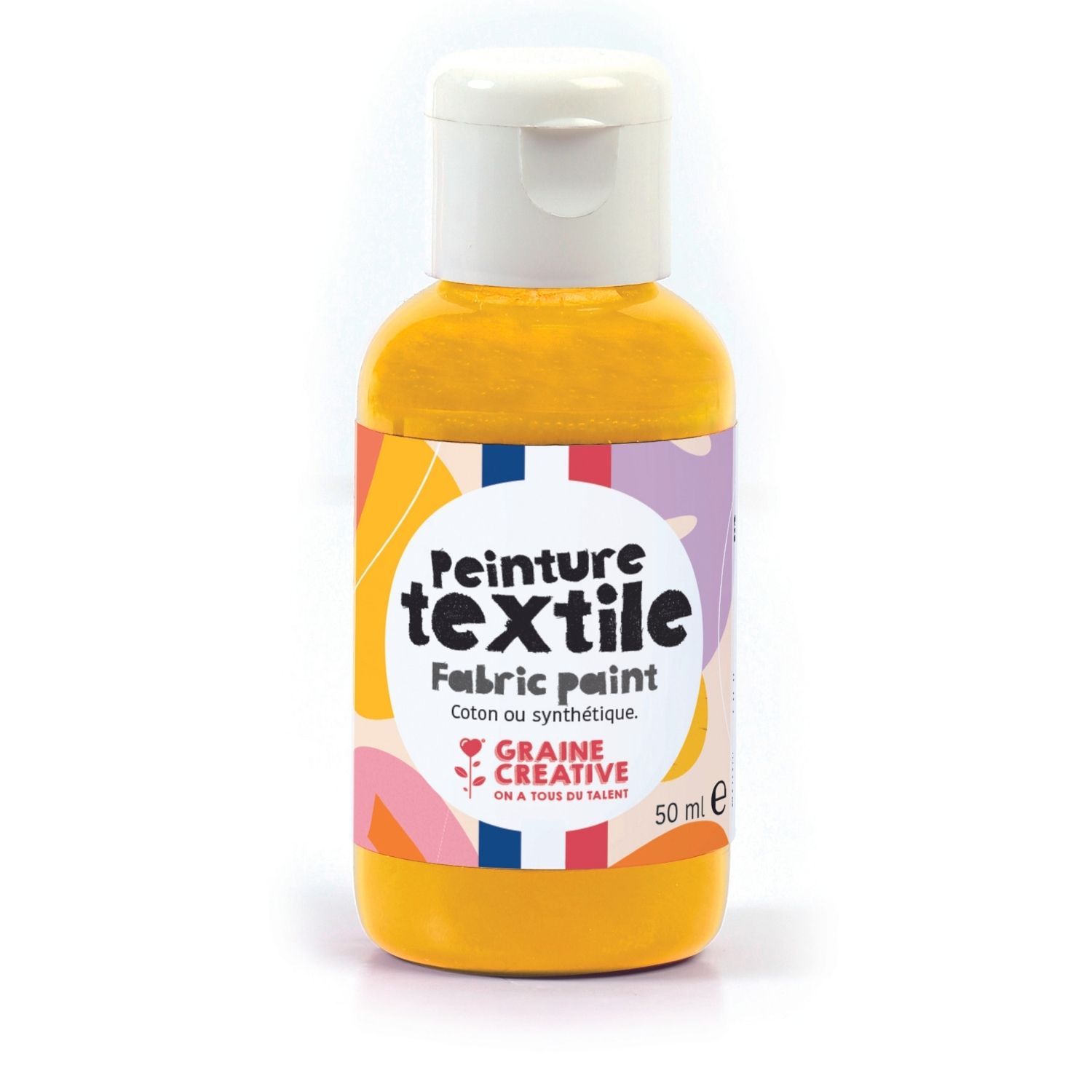 Peinture pour textile 50 ml - jaune d'or