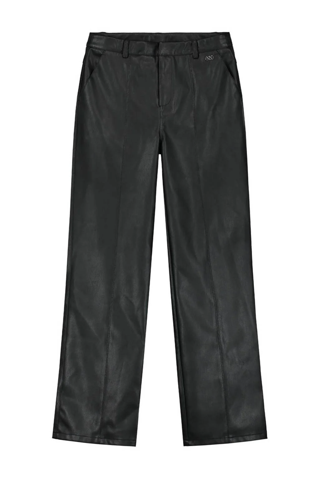 NIK&NIK imitatieleren broek Vina zwart