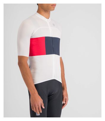 Maillot Manches Courtes Sportful Snap Blanc/Bleu/Rouge