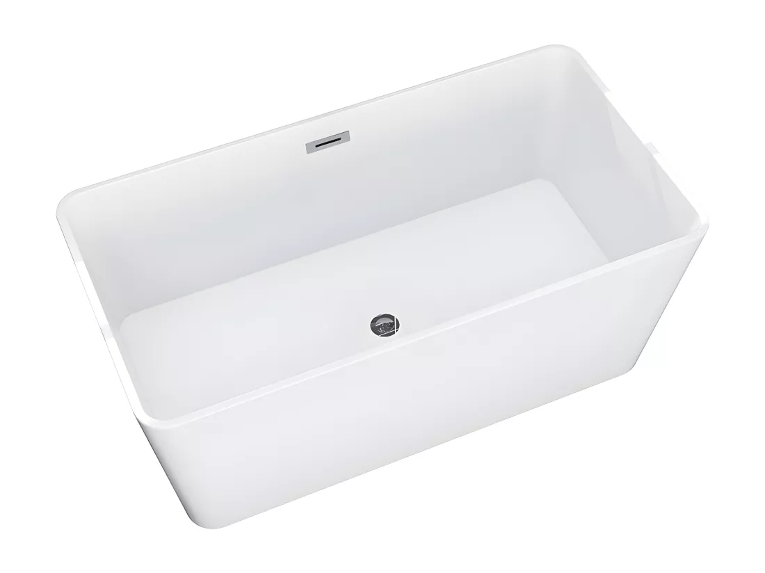 Baignoire îlot rectangulaire - 197 L - 130 x 70 x 55 cm - Blanche - Acrylique - SPICARA