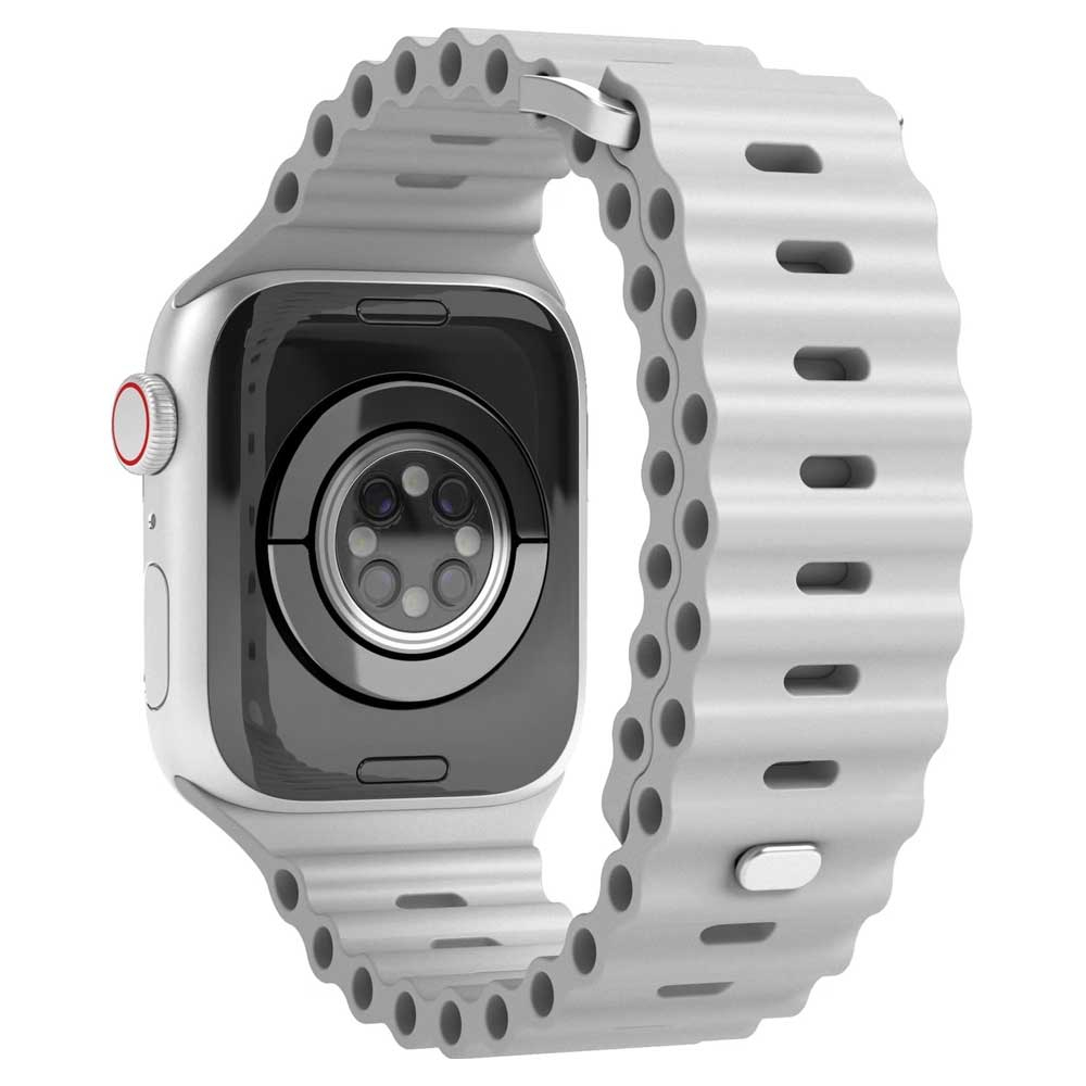 Wave Band Apple Watch (49/46/45/44 mm) Silikon Sport Armband mit Doppelverschluss AWS00083 (Gelenkumfang: 175-260mm) - Grau