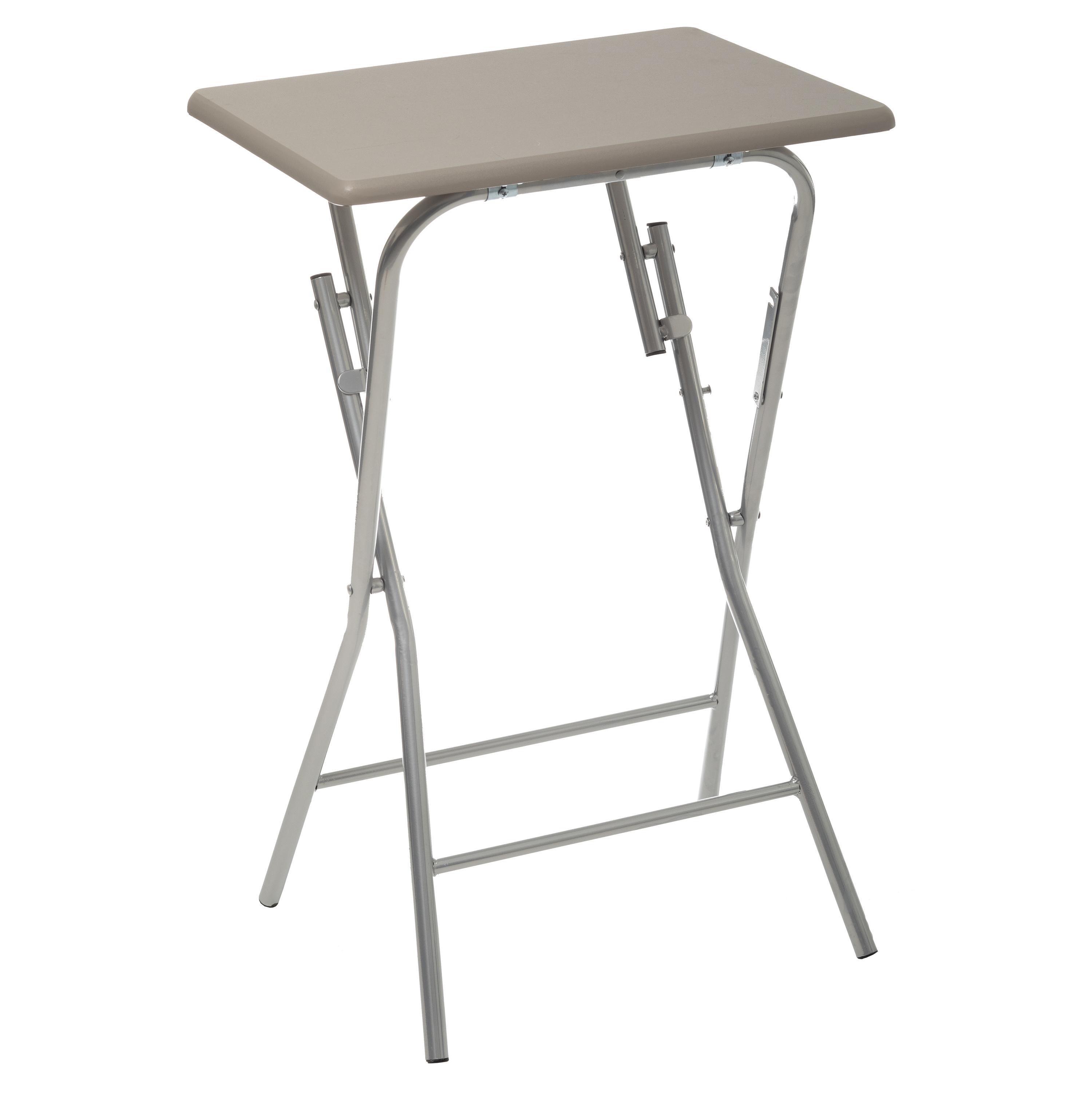 TABLE PLIANTE 48X38CM TAUPE H.64CM