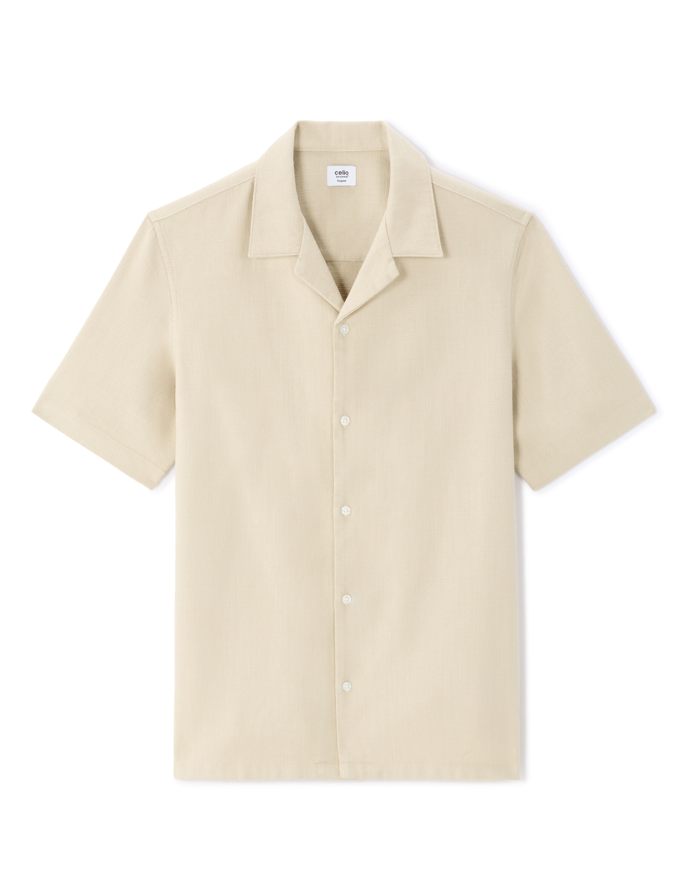 Chemisette regular texturée 100% coton - beige