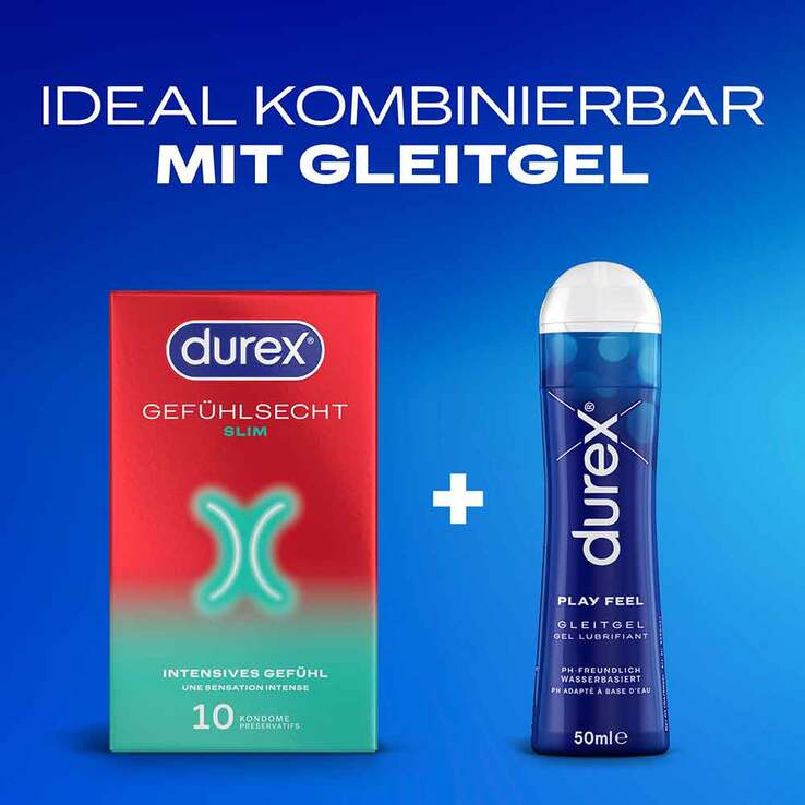 Durex Gefühlsecht Slim Kondome, 10 St