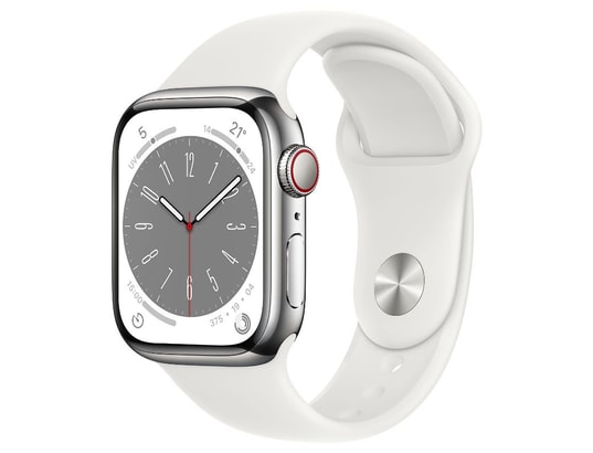 APPLE - Montre connectée Watch 8 Alu 41mm 4G Argent/Bracelet Sport blanc