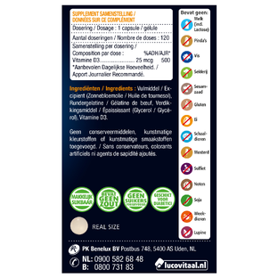Lucovitaal Vitamine D3 25mcg Capsules 120CP