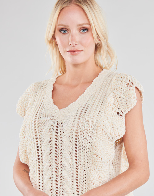 Cream - ANNOLINA KNIT SLOPOVER - Blanc