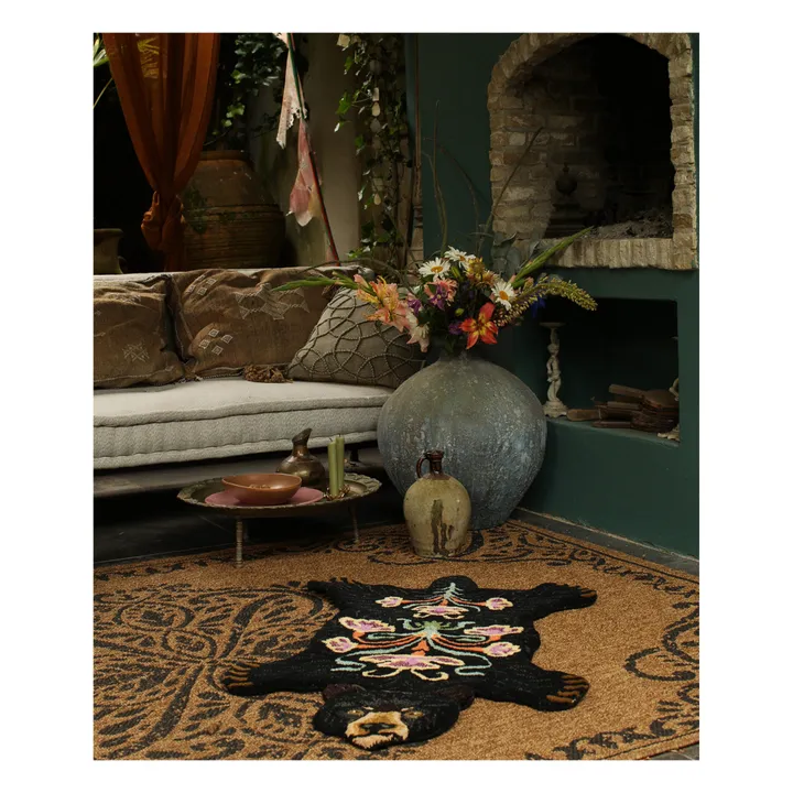 Doing Goods Tapis ours fleuri | Noir