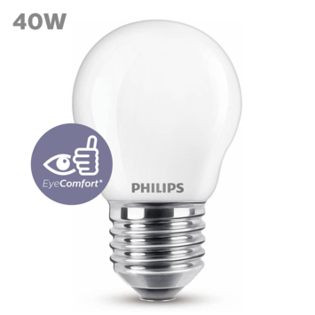 Philips LED kogel E27 3,4W mat niet dimbaar