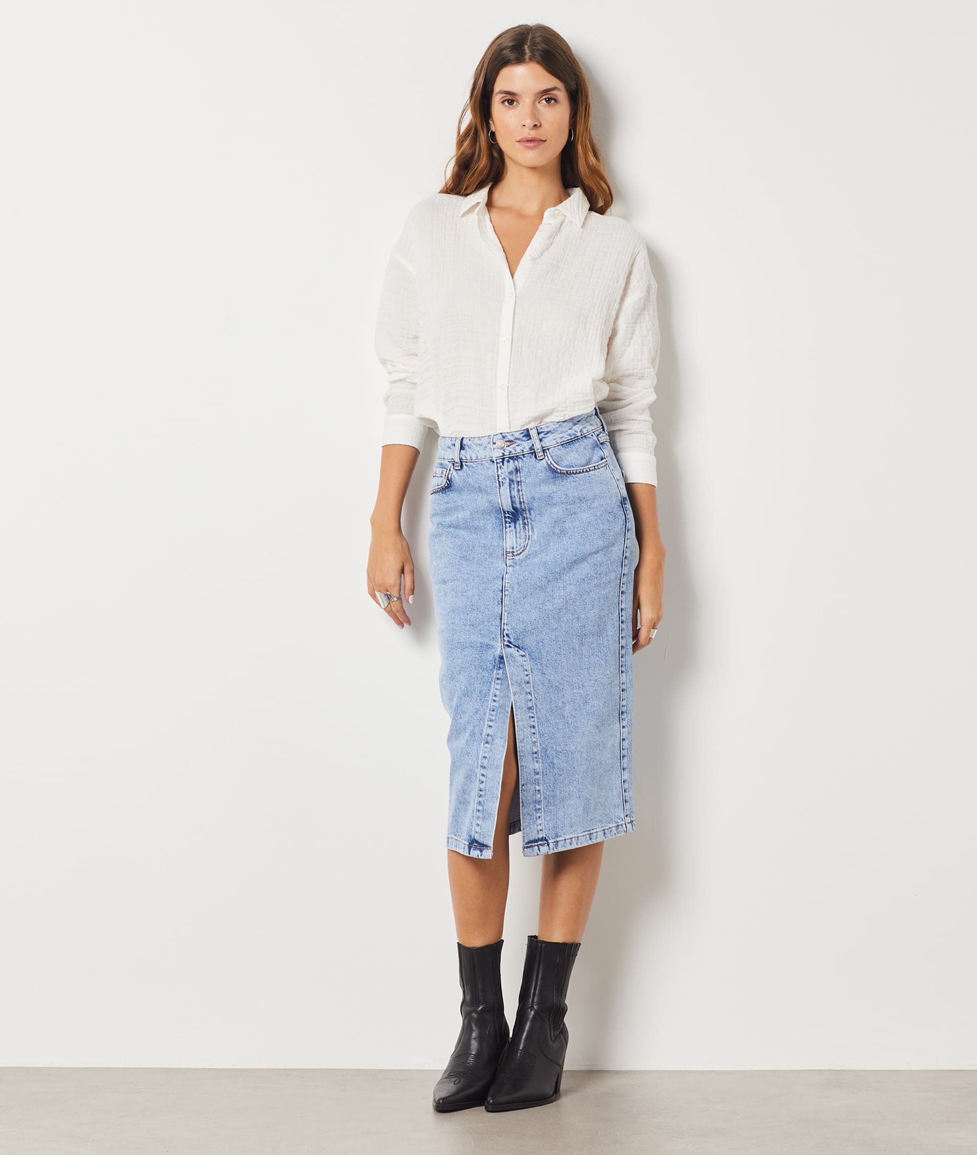 Jupe longue en jean