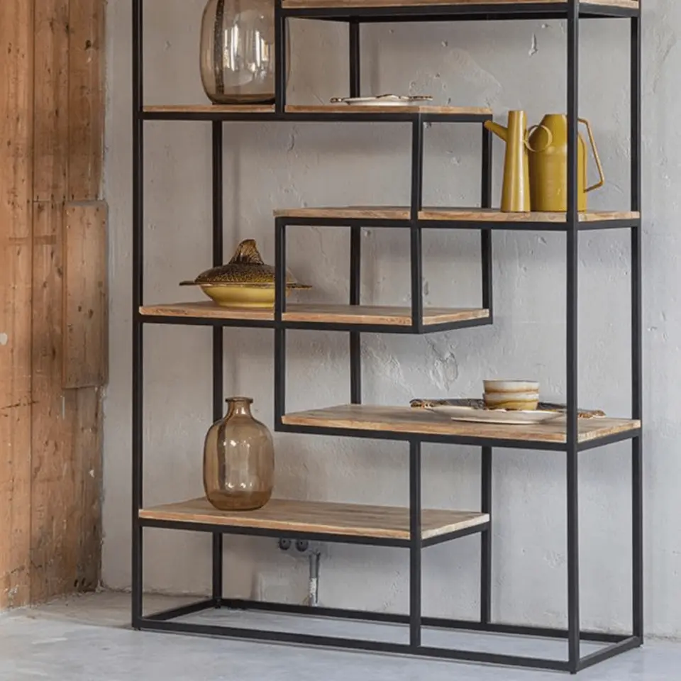 Mangohoutonline - Vakkenkast Chicago 120cm Rechthoekig - Bruin - Mahom