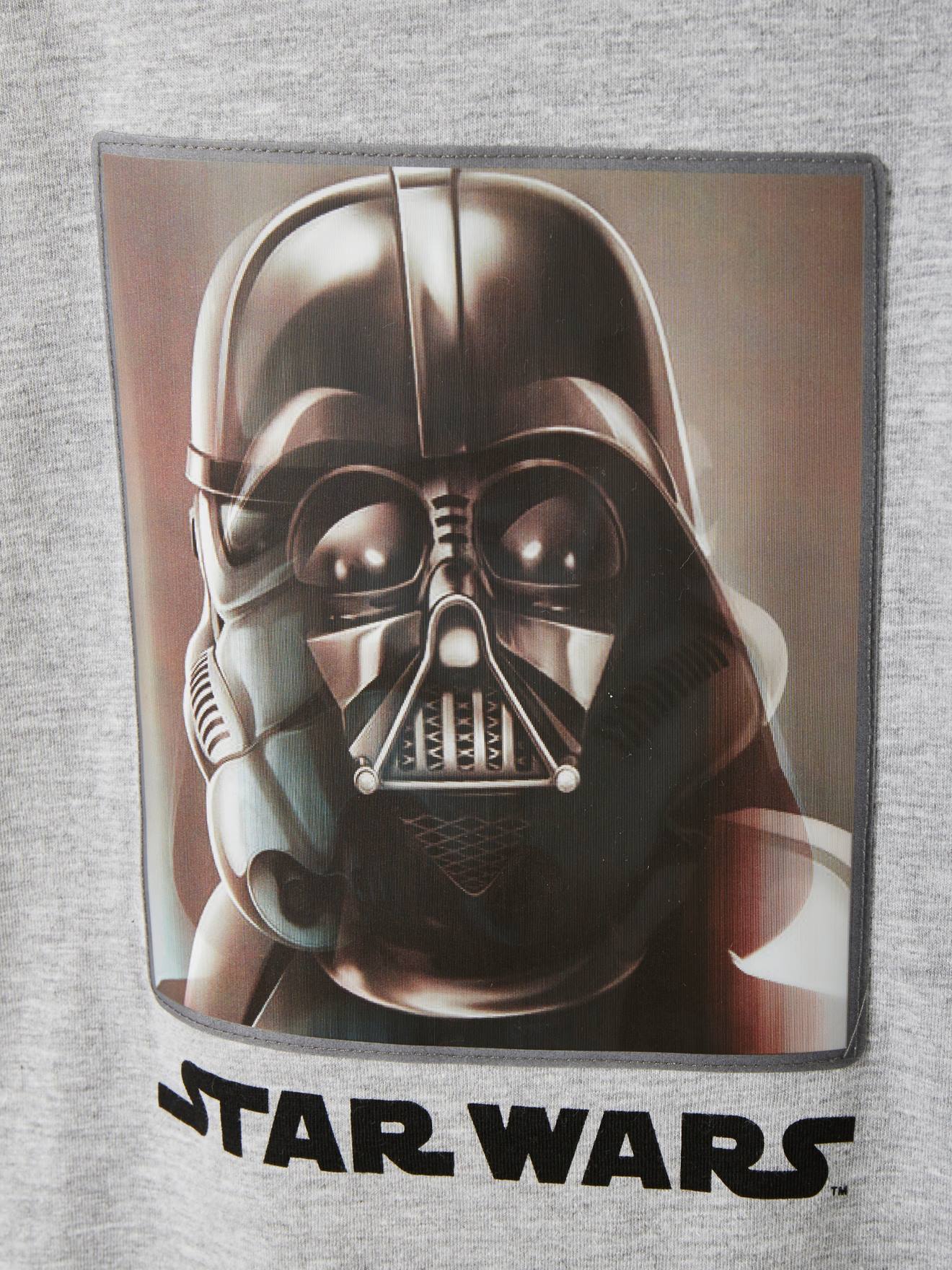 Camiseta Star Wars® com holograma mesclado cinza claro.