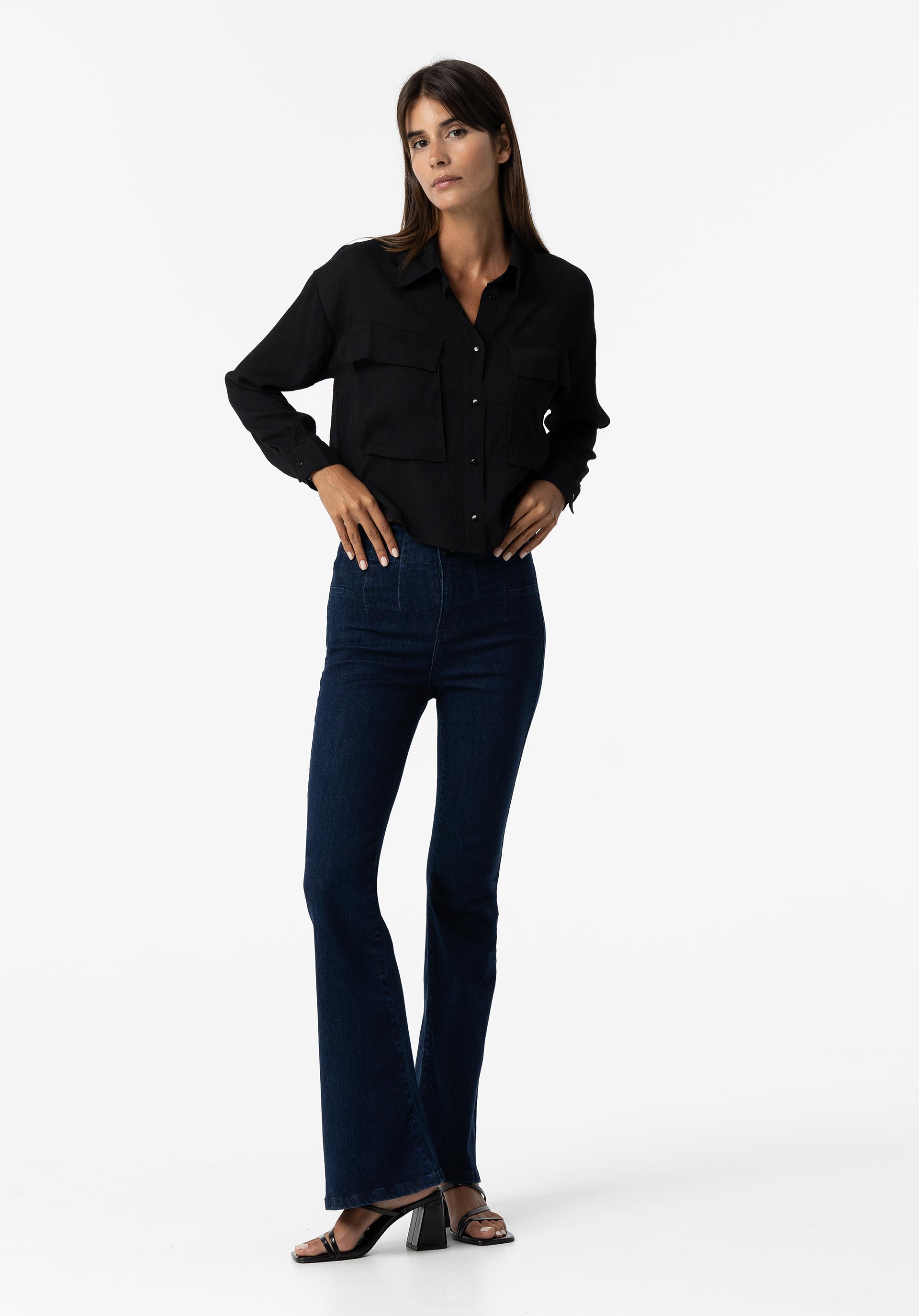 Jeans Flare de Cintura Alta
