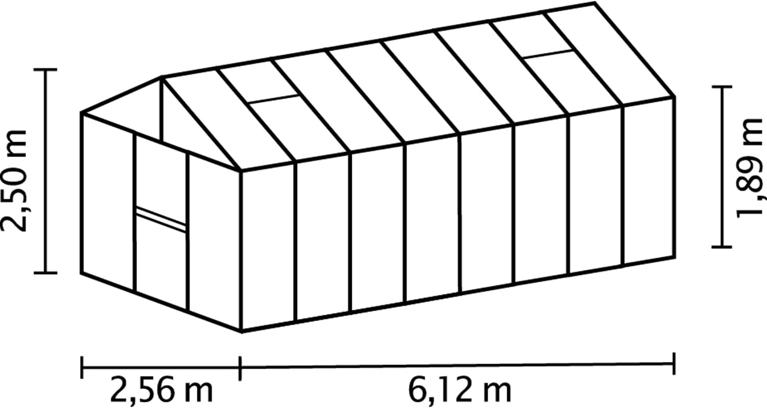 Vitavia Gewächshaus Zeus 15700', schwarz, 15,7 m², 16 mm HKP | Wetterfestes & stabiles Treibhaus | Perfekt für Gemüse & Pflanzen | Robust & langlebig