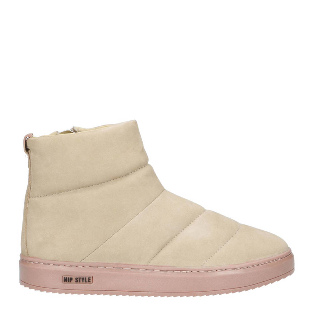 Hip enkelboots beige