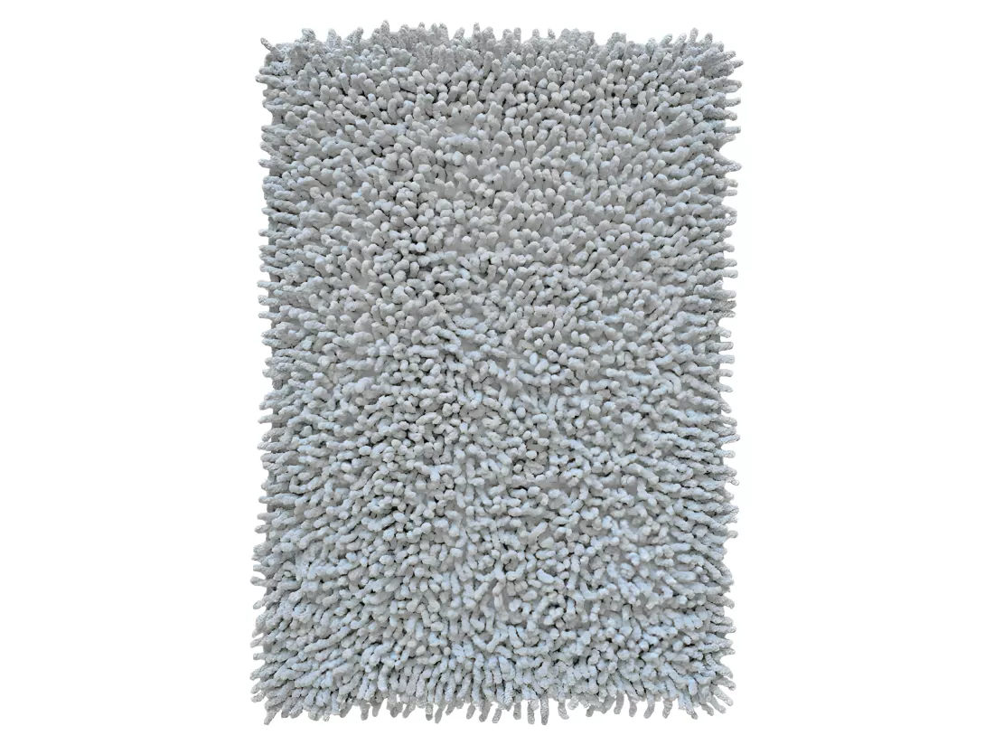 Tapis de salle de bain 40 x 60 cm en coton chenille gris - NAPOLEON