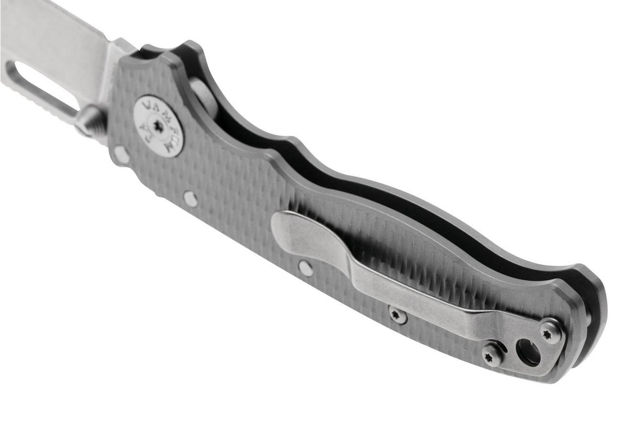 Demko Knives AD20.5 Shark-Lock CPM 20CV Clip Point AD205-20CV-TI-TEX-CP Milled Titanium, zakmes