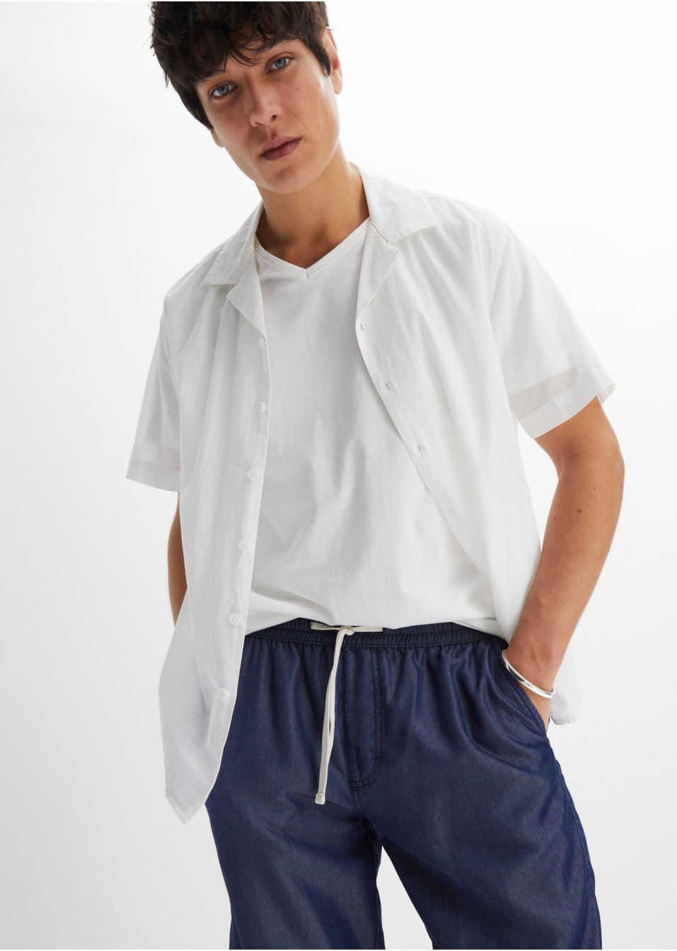 Bermuda taille extensible en TENCEL™ Lyocell, Loose Fit