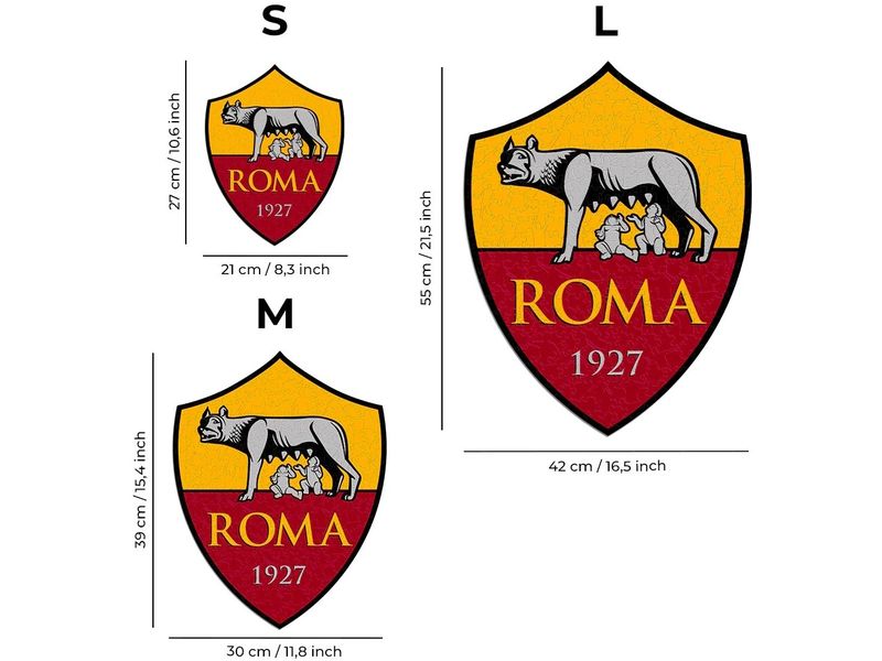 Iconic Puzzle AS Roma – Logo Offizielles Holzpuzzle, Grösse M