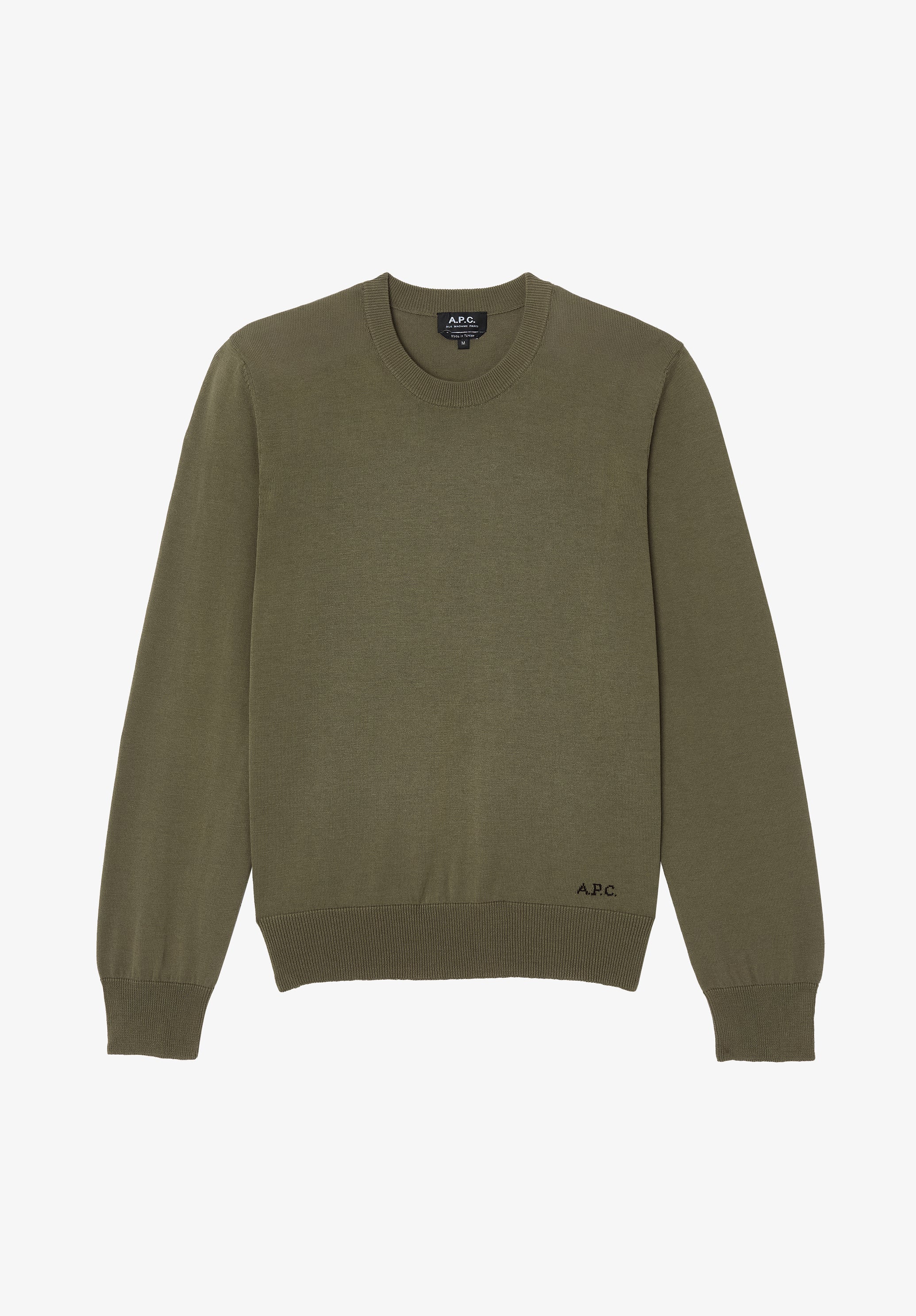 pull col rond - Kaki chine
