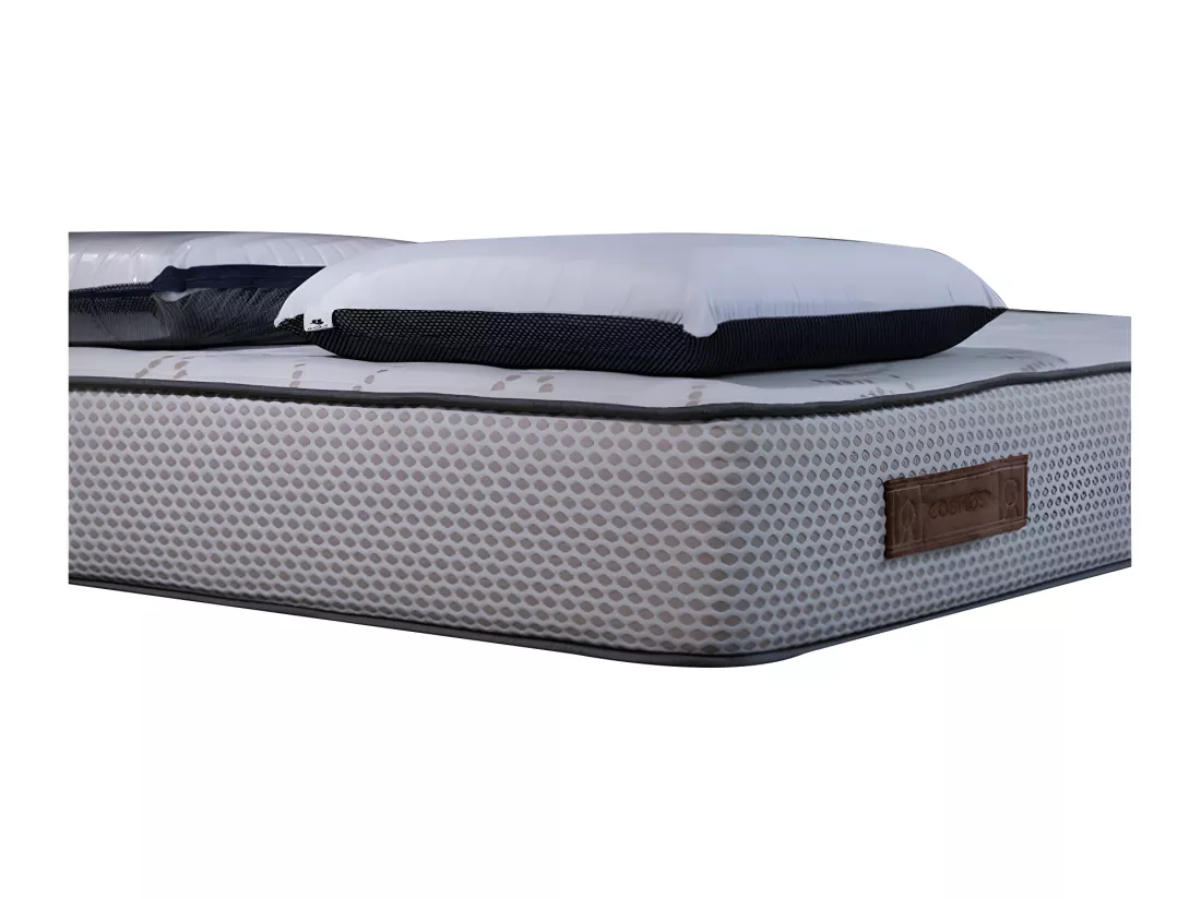 Matelas Cosmos White mémoire de forme - 28 cm - 140x190cm avec 2 Oreillers viscoélastiques 60x60cm