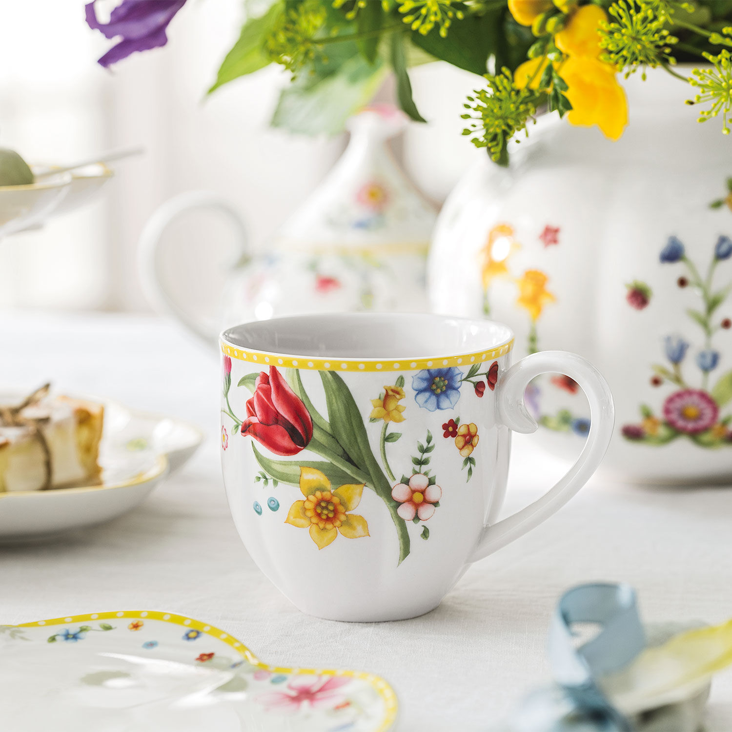 Spring Awakening Mug Yellow, 13.2 oz, Premium Porcelain