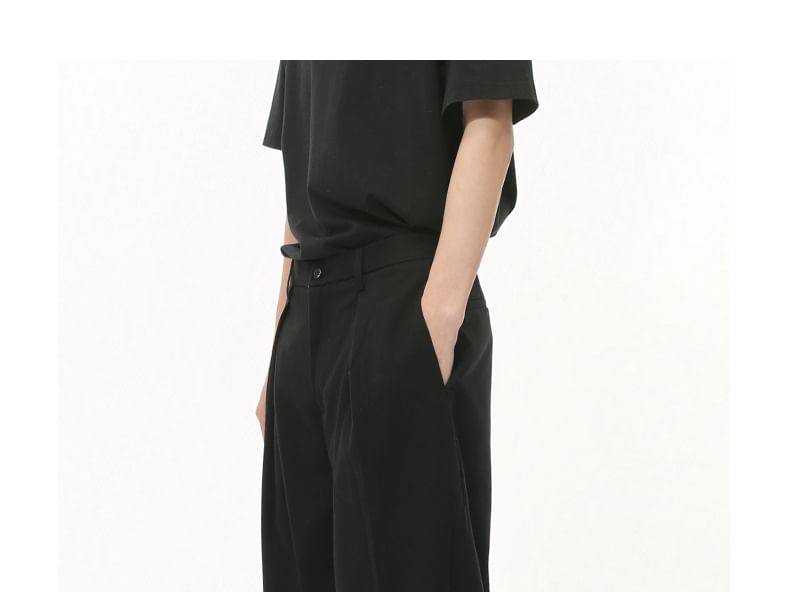 FAERIS - Hoge taille, effen, wijde broek