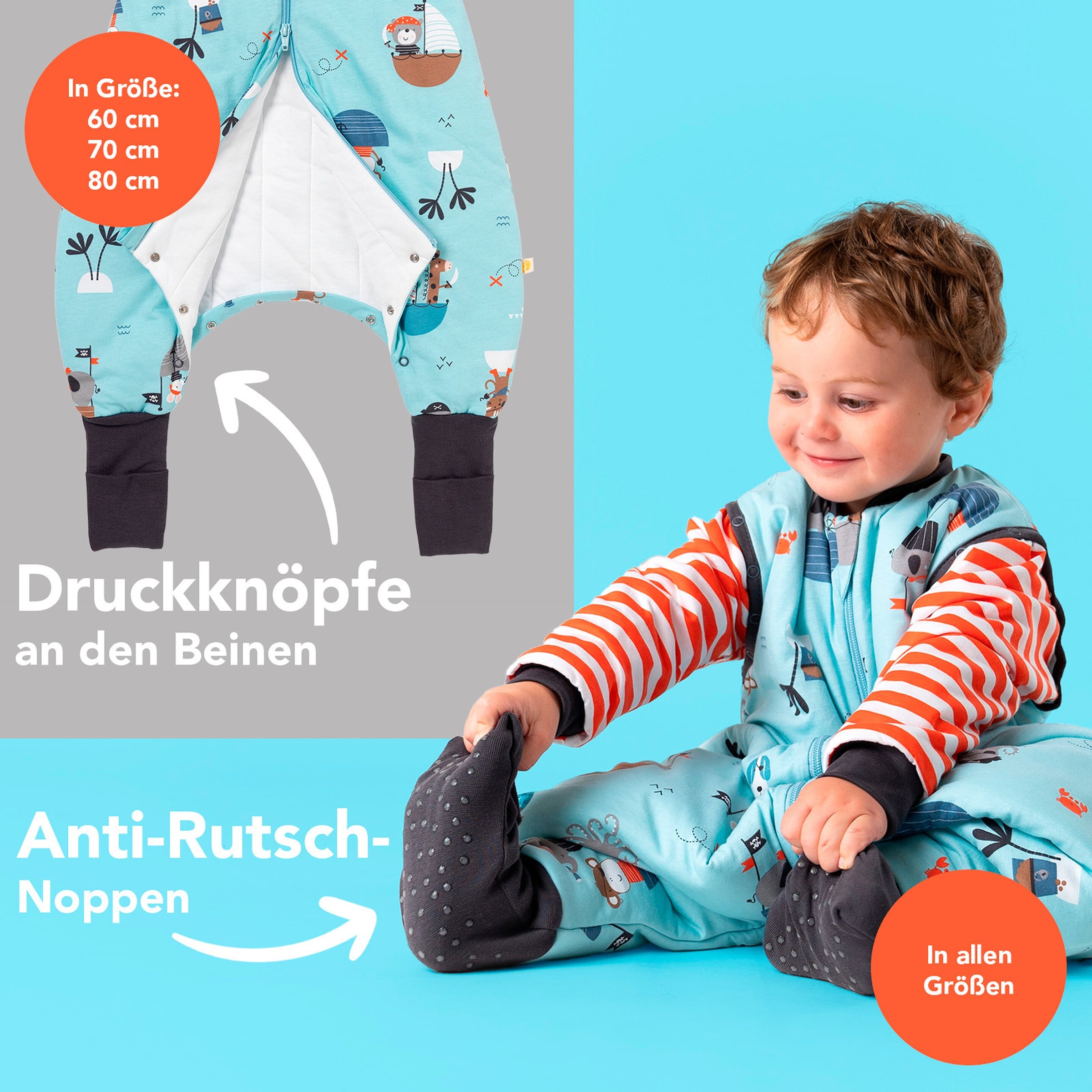 schlummersack Schlafsack mit Füßen 3.5 Tog Pirat