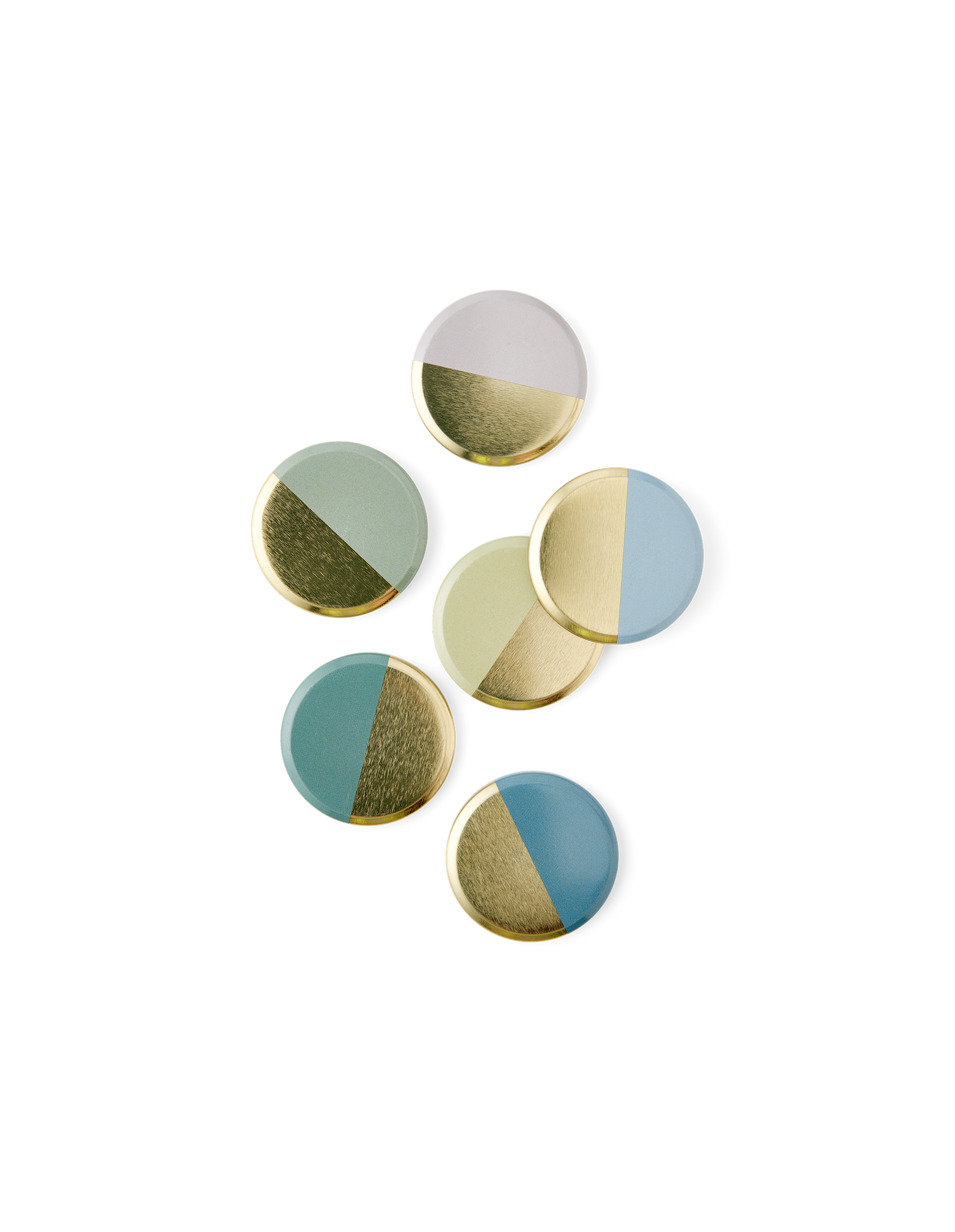 Magneter | Metal. 4 cm. 6 stk. | Gold