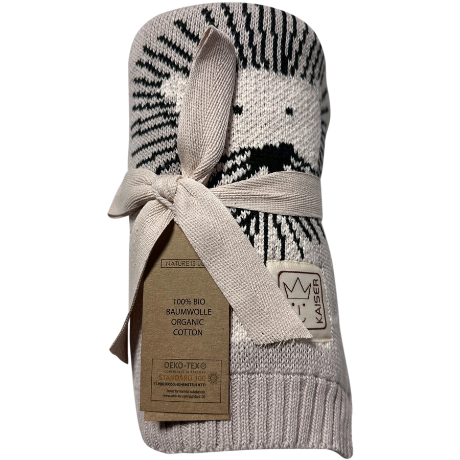 Kaiser Babydecke LION organic cotton stone natural black