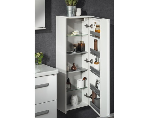 FACKELMANN kofferkast, wit, 115x40,5x26 cm, met 8 vakken rechts