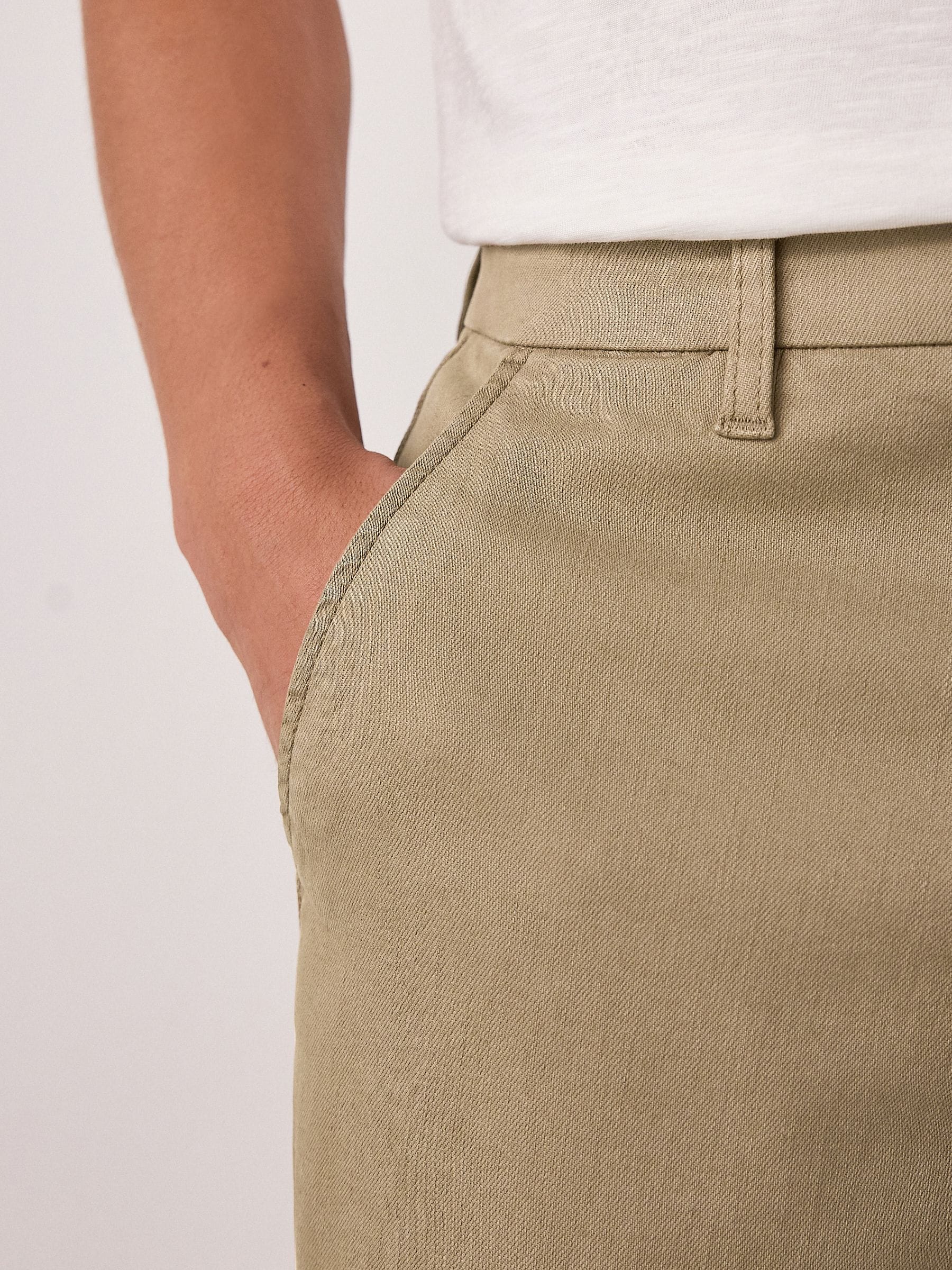 Pastelgeel - Slim Fit - Motionflex chino